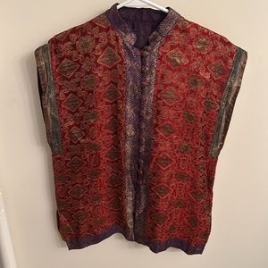 Nehru jacket Indian South Asian traditional ethnic vest w/intricate embroidery